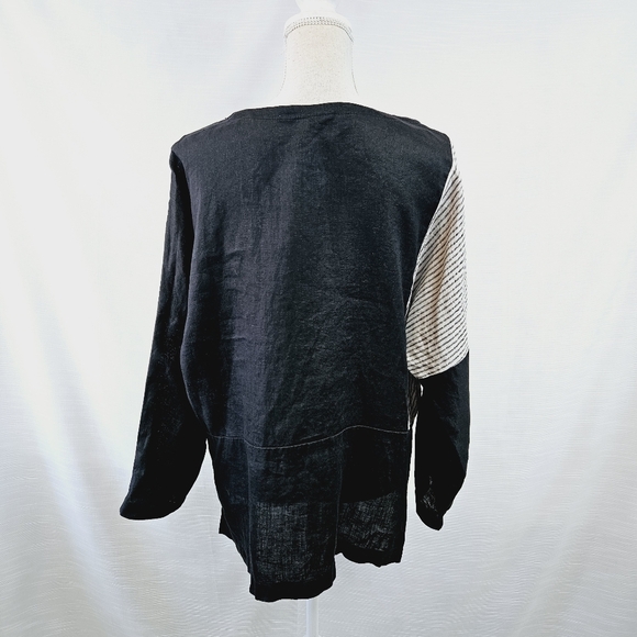 Lisa Bayne Stanza 100% Linen Blouse size Medium - Picture 6 of 9